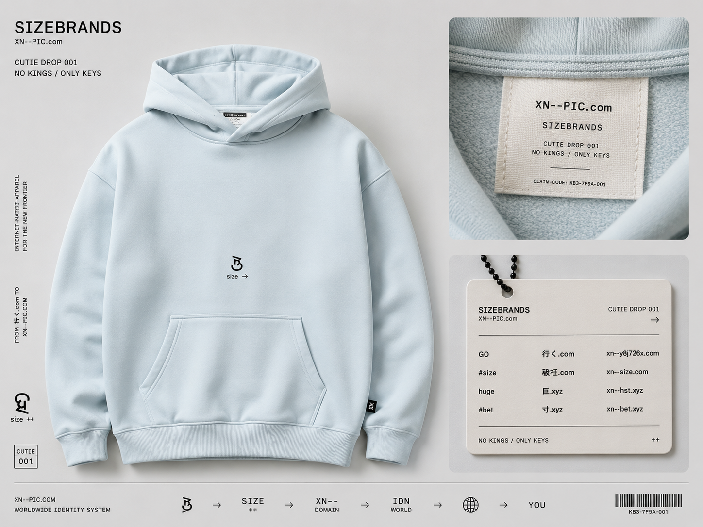 CUTIE DROP 001 hoodie back with domain mark